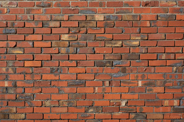 Vintage red bricks wall background overlay