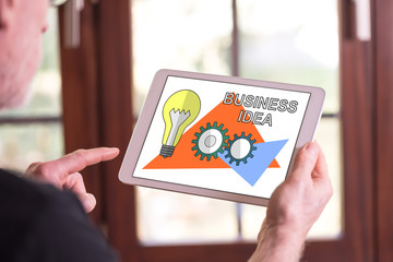 Business idea concept on a tablet