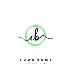 CB Initial handwriting logo vector	
