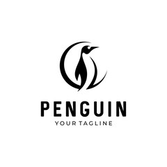 penguin vector logo icon symbol design - obrazy, fototapety, plakaty