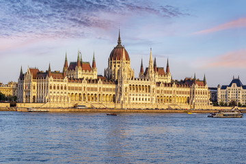 Fototapeta na wymiar Hungarian Parliament at sunset, Budapest, Hungary