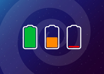 Battery Full Low Empty Charging Smartphone Fully Charged Vector Illustration