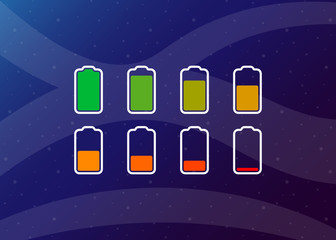 Battery Full Low Empty Charging Smartphone Fully Charged Vector Illustration