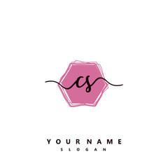 CS Initial handwriting logo vector	