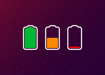 Battery Full Low Empty Charging Smartphone Fully Charged Vector Illustration