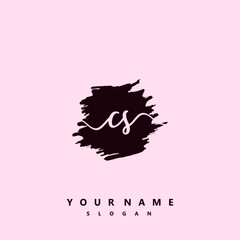 CS Initial handwriting logo vector	