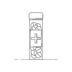 tube with medicament line icon. Vector illustration for design