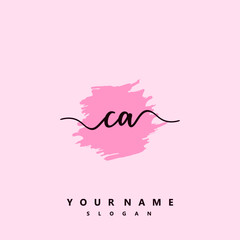 CA Initial handwriting logo vector	