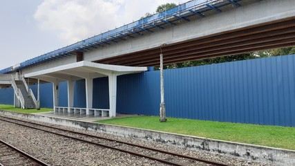 Fototapeta na wymiar ktm commuter train construction site in kluang, johor, malaysia