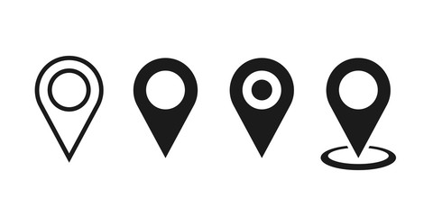 Set pointers isolated vector icons on white background great design for any purposes. Linear icon. Location icon map pin pointer. Navigation pointer sign.