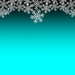 Fototapeta na wymiar Winter blue background with various silver snowflakes. Vector graphic pattern.