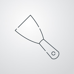 Icono plano lineal espátula en fondo gris