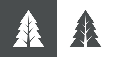 Logotipo árbol abstracto con triangulo con ramas y tronco gris y blanco