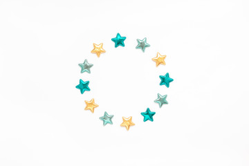 Decorative stars round wreath frame