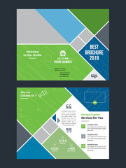 Trifold Business vector template. Brochure design, cover modern layout, annual report, poster, flyer in A4 with colorful shapes