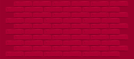 Dark red maroon brick wall texture. Cracked empty background. Grunge wallpaper. Vintage stonewall. Room of queen love design interior. Surface for decoration. Backdrop for cafe, store. Illustration 