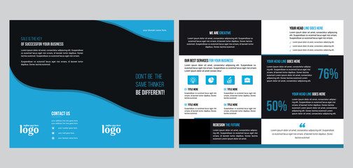 Bifold Business vector template. Brochure design, cover modern layout, annual report, poster, flyer in A4 with colorful shapes for tech, science, market with light background