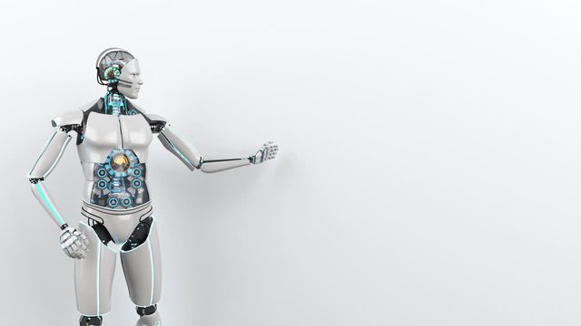 Humanoid Robot Teacher 4k video animation