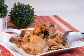 deep fried whole chicken with banana ketchup