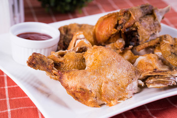 deep fried whole chicken with banana ketchup