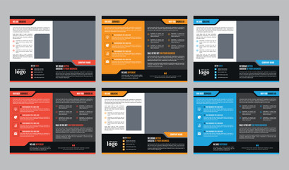 Bifold Business vector template. Brochure design, cover modern layout, annual report, poster, flyer in A4 with colorful shapes for tech, science, market with light background