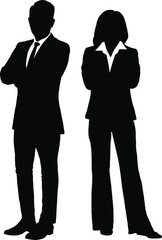 Business men and women isolated on white background