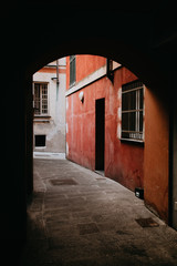 old streets of Genoa in Italy