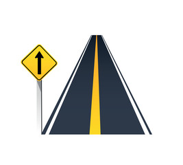Way Traffic Signs and road path concept background vector design