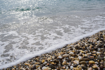 The shore of the Black Sea. Warm air and sea, tourism and pleasure