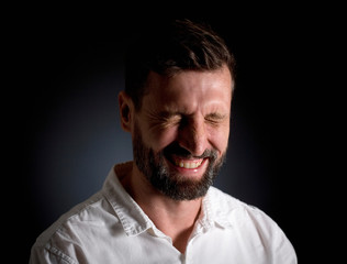 Obraz premium Portrait of a Middle-aged Man Smiling.