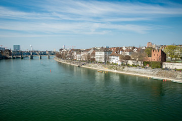 Fototapeta na wymiar Basel city, switzerland, Rhin river
