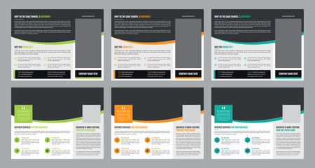 Trifold Business vector template. Brochure design, cover modern layout, annual report, poster, flyer in A4 with colorful shapes for tech, science, market with light background