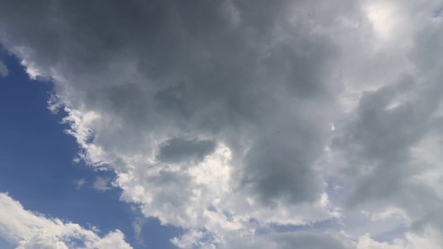 Clouds moving fast across sky. Time lapse video