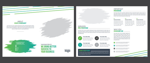 Bifold Business vector template. Brochure design, cover modern layout, annual report, poster, flyer in A4 with colorful shapes for tech, science, market with light background