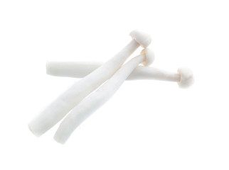 Enoki mushroom, White on background