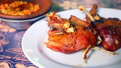 Bebek Goreng with Sambal Korek