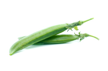Fresh peas isolated on white background