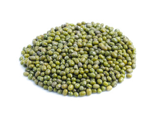 Mung beans on white background