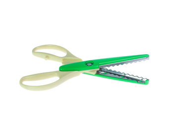 Zigzag scissors for arts isolated on white