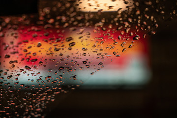 Rain drop on the car windscreen