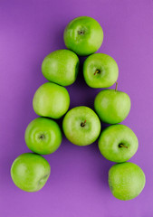 letter A made up of apples
