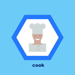 Cook, chef. Vector icon chef of the restaurant.