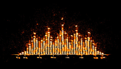 Equalizer with flames on black