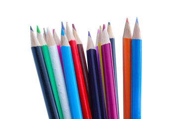 Color pencils isolated on white background.