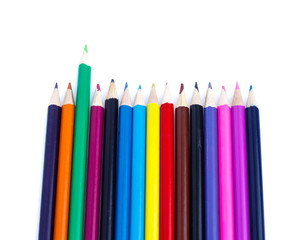 Color pencils isolated on white background.