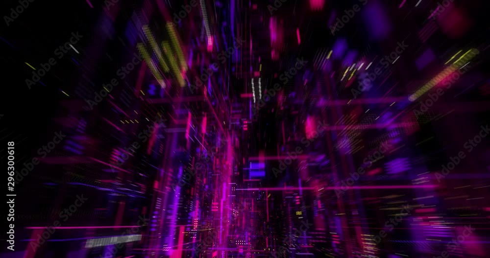 Poster virtual data on digital screen display, future technology and programming concept. flying futuristic