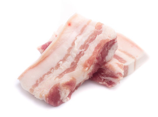 Pork belly on a white background
