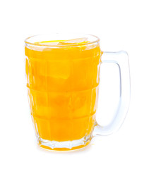 Orange juice glass, isolated on white background