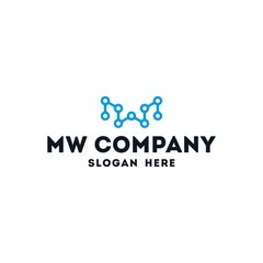Letter MW Company Symbol Logo, Business Line Design Logo, Modern and Creative Logo Vector