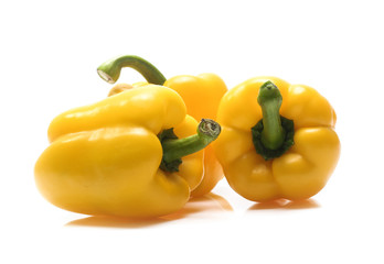 yellow pepper isolated on the white background